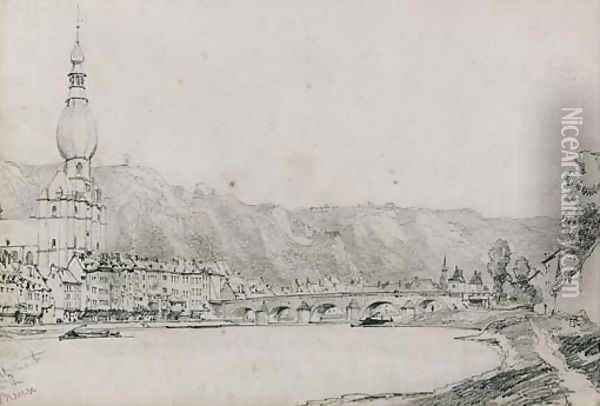 View of the Meuse at Dinant Oil Painting - William Callow