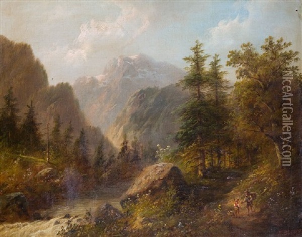 Am Gebirgsbach Oil Painting - Eduard Boehm