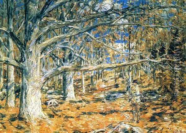 Connecticut Hunting Scene Oil Painting - Frederick Childe Hassam
