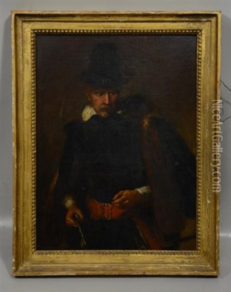 Portrait Of A Historical Or Literary Figure Oil Painting - Gilbert Stuart Newton