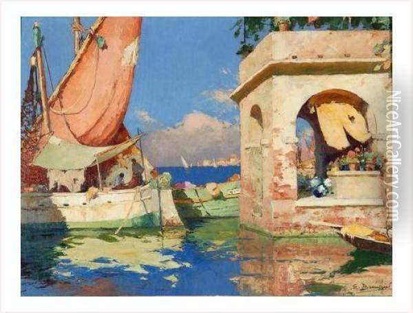 Amalfi Oil Painting - Emile Beaussier