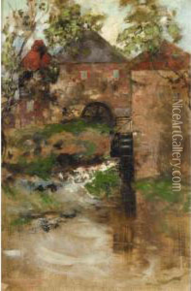 The Water Mill Oil Painting - George Grosvenor Thomas