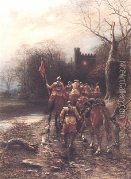 After The Raid Oil Painting - Ernest Crofts