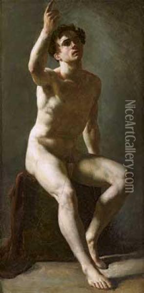 Academie D'homme Oil Painting - Baron Pierre-Narcisse Guerin