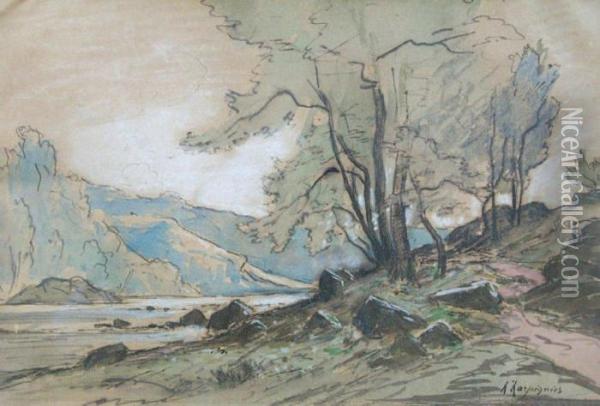 Le Ruisseau Oil Painting - Henri-Joseph Harpignies