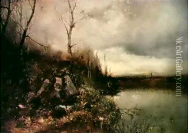 L'etang Aux Trois Pierres Oil Painting - Adolphe Appian