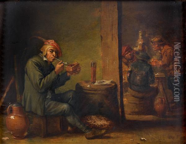 Scene De Tabagie Oil Painting - David Teniers De Jonge