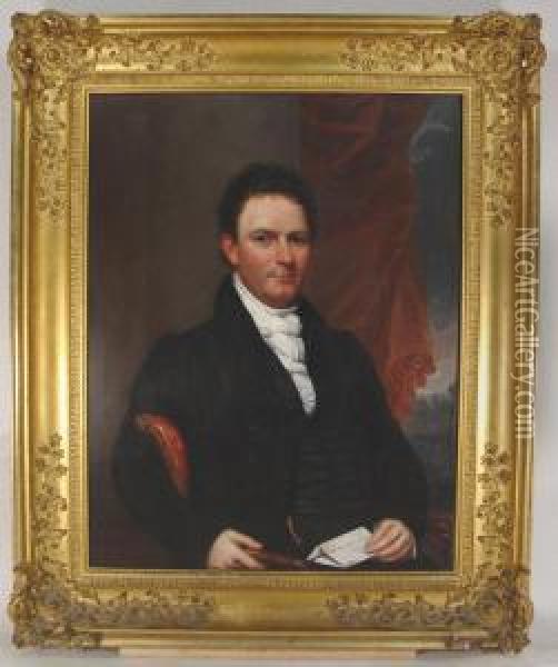 The Reverendstephan N. Rowan, D.d., July 1827, N.y Oil Painting - Waldo & Jewett