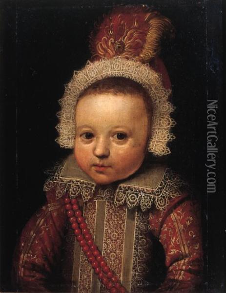 Portrait Of A Young Boy Oil Painting - Michiel Jansz. Van Miereveldt