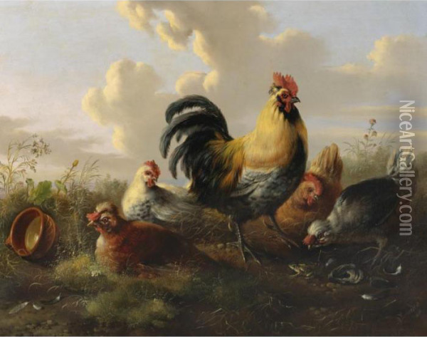 An Intriguing Visitor Oil Painting - Albertus Verhoesen