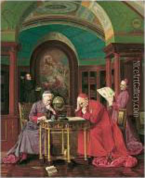 The Cardinal's Dilemma Oil Painting - Francois Brunery