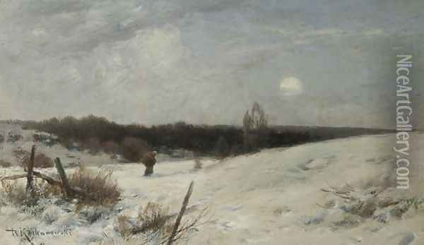 Winter Oil Painting - Roman Kochanowski