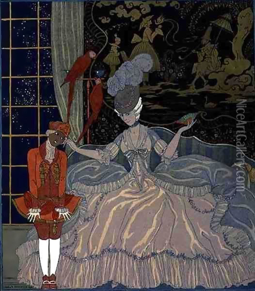 Punishing the Page Oil Painting - Georges Barbier