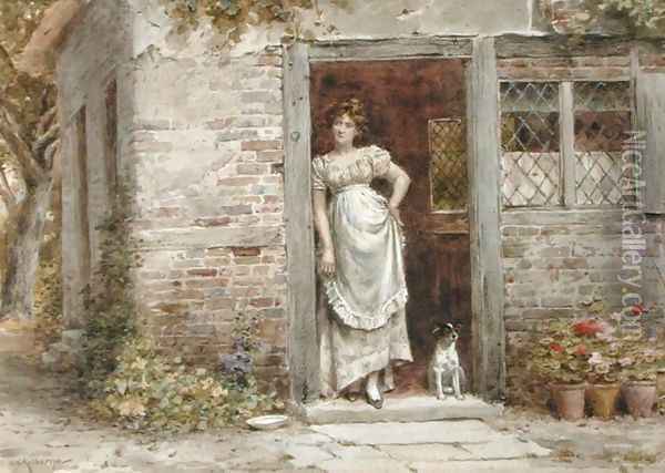 Waiting for the Post Oil Painting - George Goodwin Kilburne
