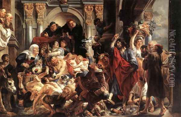 Christ Driving the Merchants from the Temple 2 Oil Painting - Jacob Jordaens