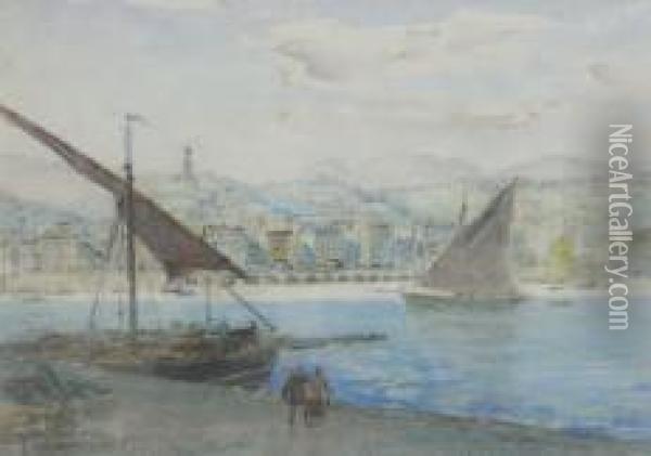 Port De Menton Oil Painting - Frank Myers Boggs
