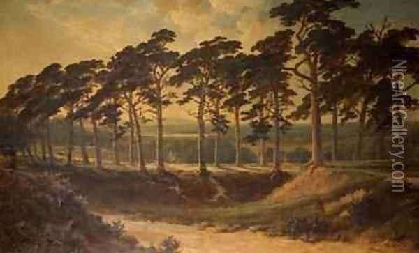 Harrow from the First Hampstead Heath 1875 Oil Painting - Edmund John Niemann, Snr.