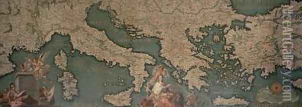 Map of Italy Greece and Asia Minor Oil Painting - Giustino Menescardi