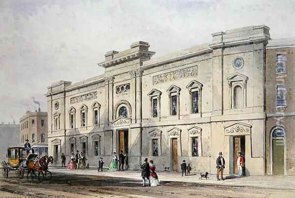The New Front Astleys Theatre, c.1846 Oil Painting - Thomas Hosmer Shepherd