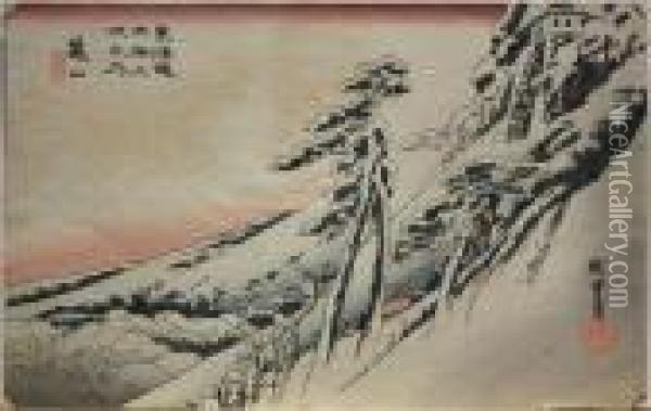 Stations Of The Tokaido Oil Painting - Utagawa or Ando Hiroshige