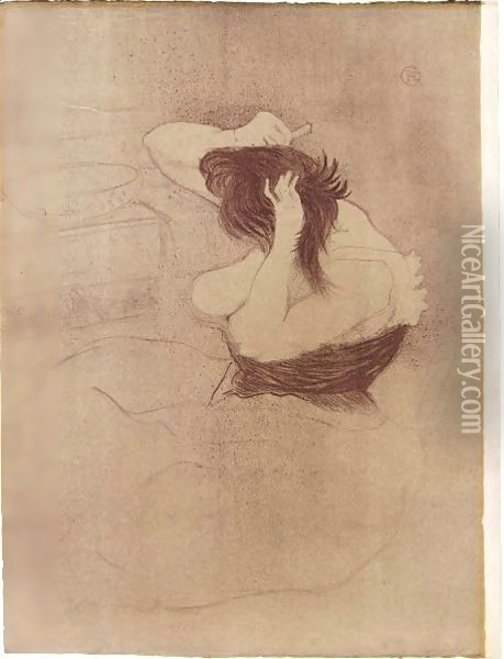 Femme Qui Se Peigne Oil Painting - Henri De Toulouse-Lautrec