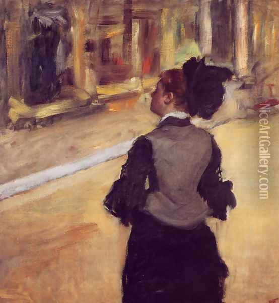 A Visit to the Museum Oil Painting - Edgar Degas