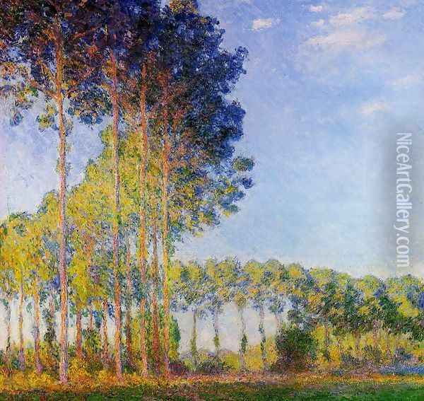 Poplars On The Banks Of The River Epte In Autumn Oil Painting - Claude Oscar Monet
