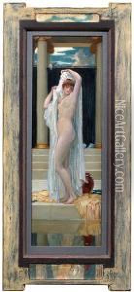 Nach Dem Bad Oil Painting - William Henry Margetson