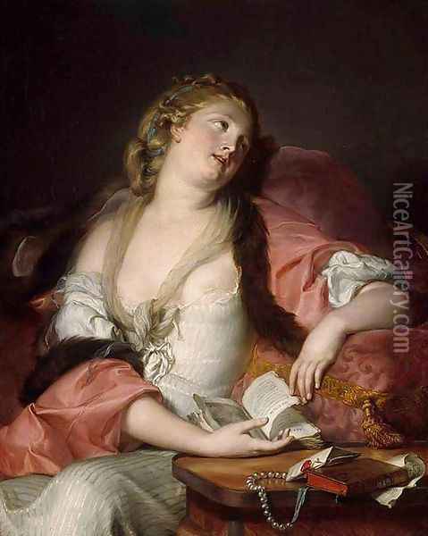 Lady Reading the Letters of Heloise and Abelard c.1780 Oil Painting - D'agesci Bernard