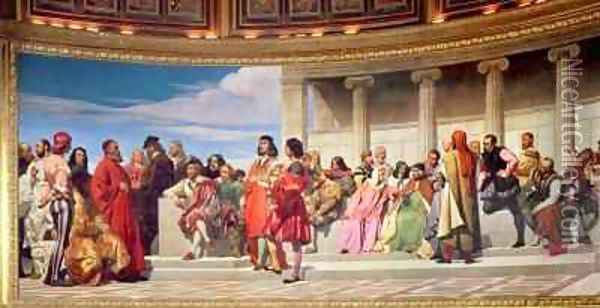 Hemicycle Artists of All Ages 2 Oil Painting - Hippolyte (Paul) Delaroche