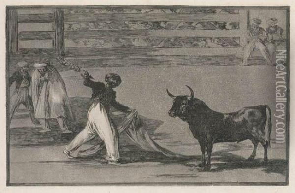 Origen De Los Arpones O Banderillas Oil Painting - Francisco De Goya y Lucientes