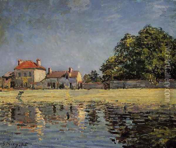 Banks of the Loing, Saint-Mammes Oil Painting - Alfred Sisley
