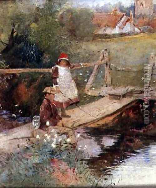 The Young Anglers Oil Painting - Thomas Mackay