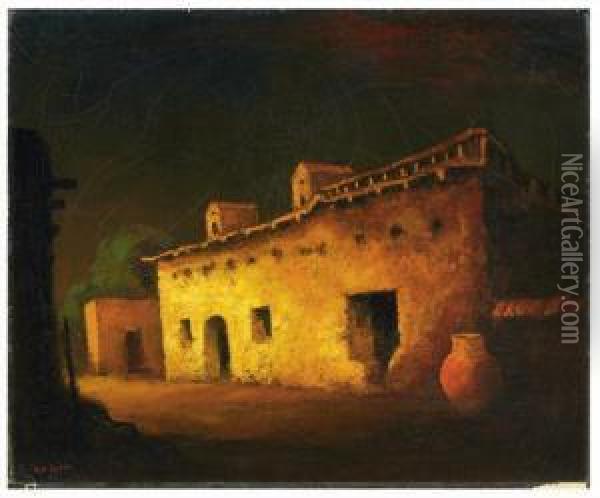 Adobe At Night Oil Painting - Will Speaks