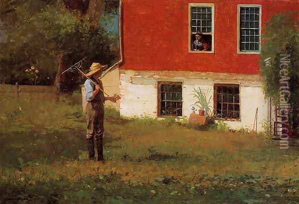 The Rustics Oil Painting - Winslow Homer