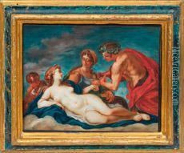 Venus Mit Amor, Bacchusund Ceres Oil Painting - Sebastiano Ricci