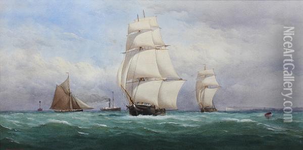 Sail And Steam, Off Dover Oil Painting - Charles Taylor