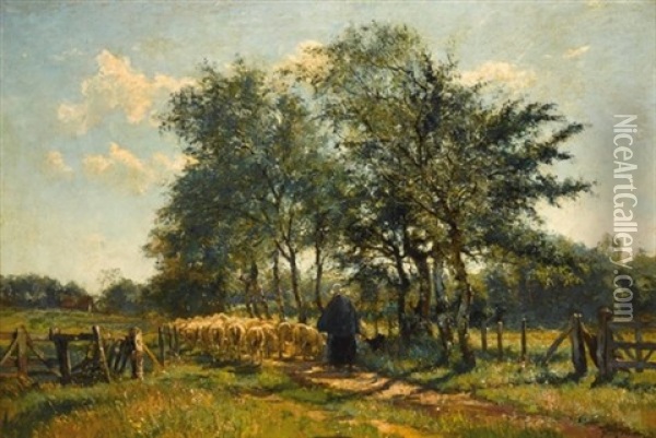 Le Chemin Des Bouleaux Oil Painting - Franz Courtens