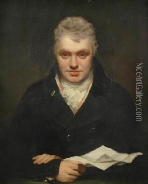 Portrait Of A Gentleman, Said To Be George Arbuthnot Oil Painting - Sir William Beechey
