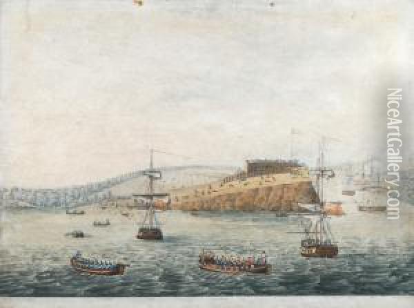 Attack On Fort Oswego, Lake Ontario, North America; Storming Fort Oswego By 2nd Battalion Royal Marines Oil Painting - John Hewett
