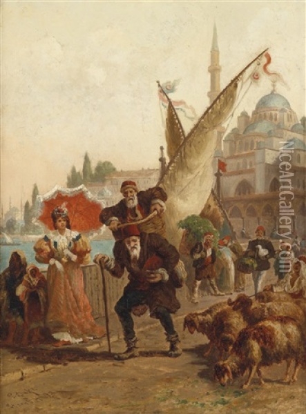 Motiv Aus Istanbul Oil Painting - Paul Rudolf Linke
