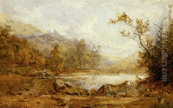 River Landscape Oil Painting - Jasper Francis Cropsey