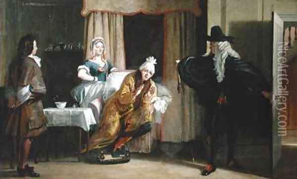 Scene from Le Malade Imaginaire Oil Painting - Charles Robert Leslie