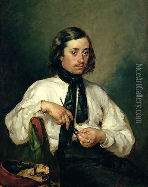 Portrait of Armand Ono, known as The Man with the Pipe, 1843 Oil Painting - Jean-Francois Millet