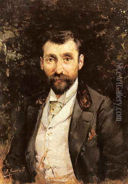 Portrait of a Gentleman Oil Painting - Joaquin Sorolla Y Bastida