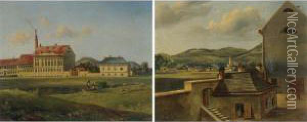 Zwei Landschaftsansichten Oil Painting - Wilhelm Steinfeld