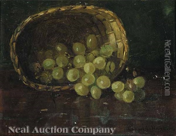 Still Life Of Grapes Oil Painting - Cornelius H. Hankins