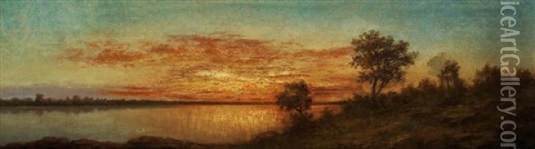 Sunset Oil Painting - August Malmstroem