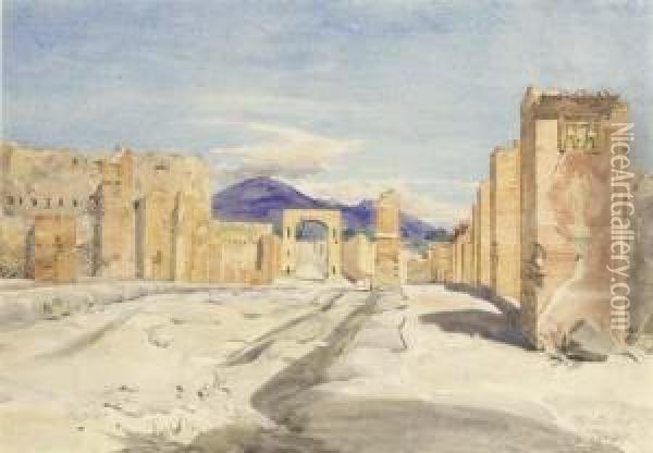 Pompeii, Italy Oil Painting - Alfred Downing Fripp