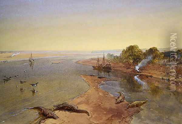 The Ganges, 1863 Oil Painting - William Simpson